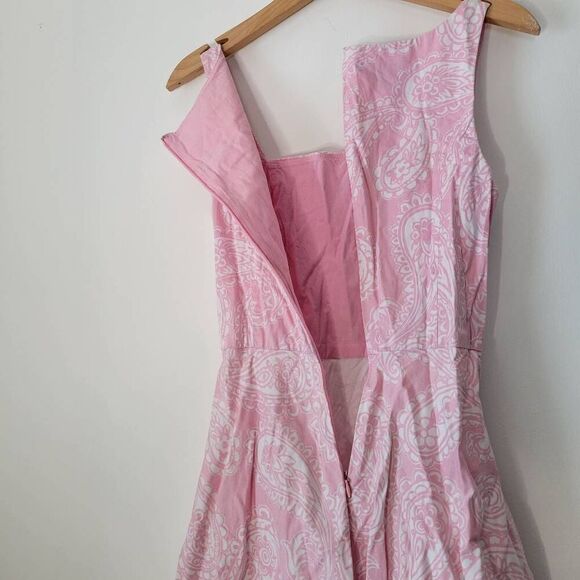 Chaps Pink Paisley Sleeveless Fit & Flare Midi Dress Size 6 - Picture 6 of 8